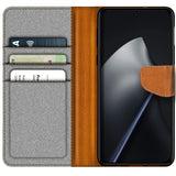 Xiaomi 15T Klapphülle im Jeanslook mit Karten- und Geldfach