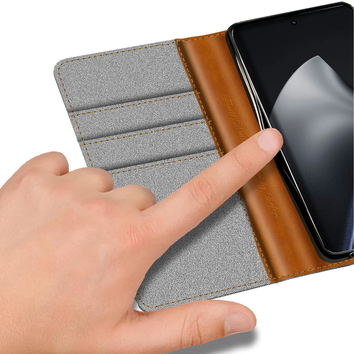 Xiaomi 15T Klapphülle im Jeanslook mit Karten- und Geldfach