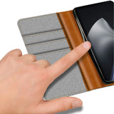 Xiaomi 15T Klapphülle im Jeanslook mit Karten- und Geldfach