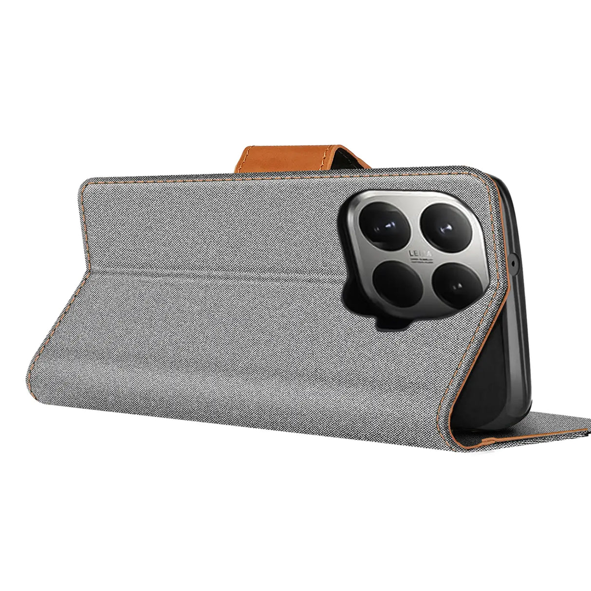 Xiaomi 15T Pro Klapphülle im Jeanslook mit Karten- und Geldfach