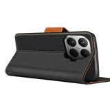 Xiaomi 15T Pro Klapphülle im Jeanslook mit Karten- und Geldfach