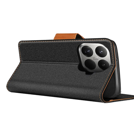 Xiaomi 15T Pro Klapphülle im Jeanslook mit Karten- und Geldfach