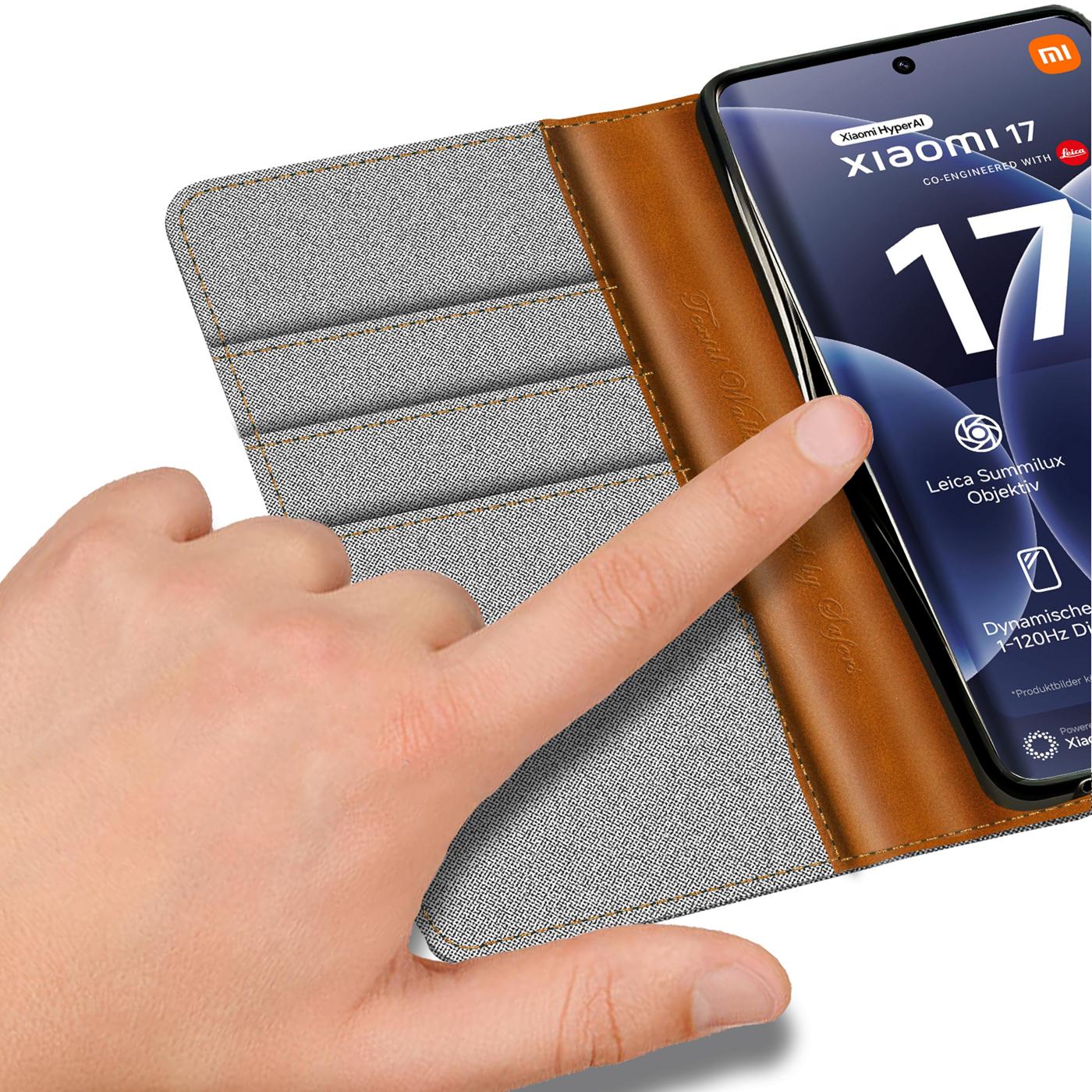 Xiaomi 17 - Textil Klapphülle Kartenfach