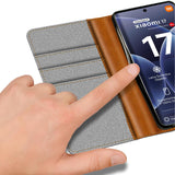 Xiaomi 17 - Textil Klapphülle Kartenfach