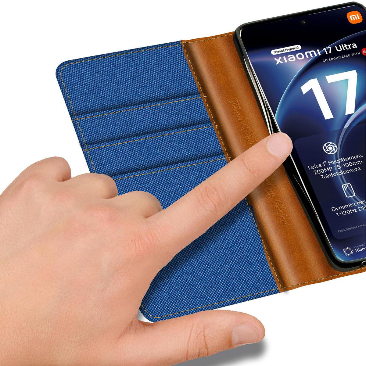 Xiaomi 17 Ultra - Textil Klapphülle Kartenfach