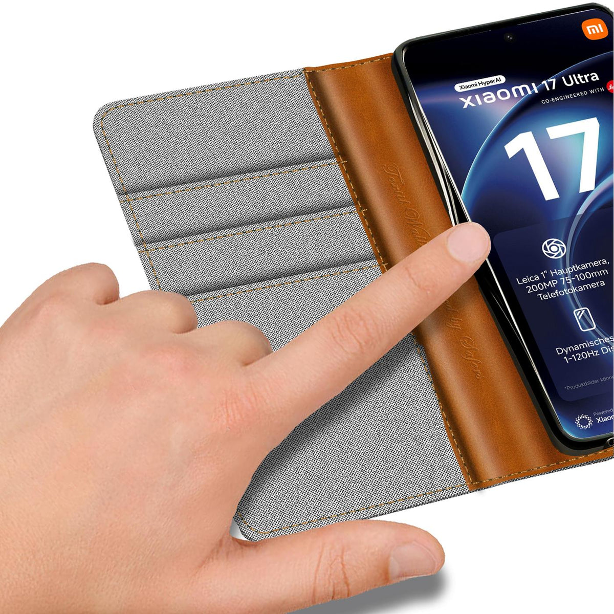 Xiaomi 17 Ultra - Textil Klapphülle Kartenfach