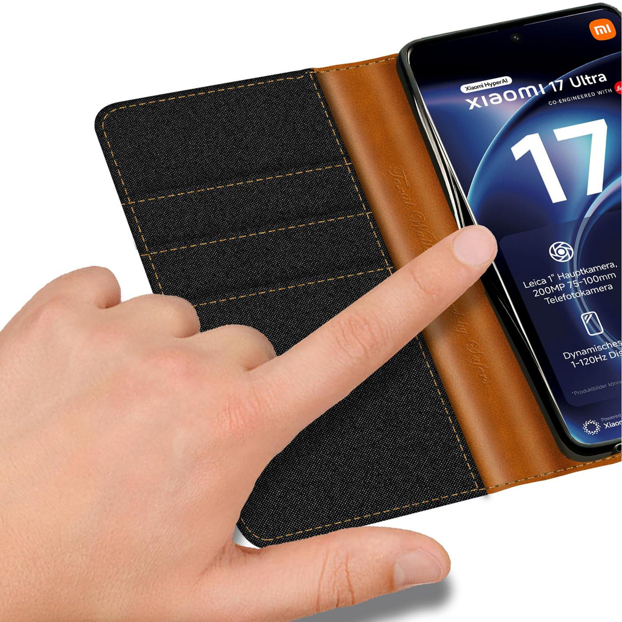 Xiaomi 17 Ultra - Textil Klapphülle Kartenfach