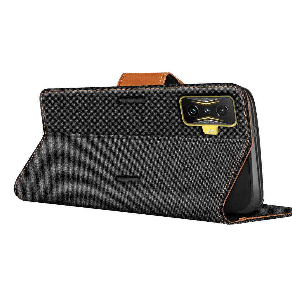 Xiaomi POCO F4 GT Klapphülle im Jeanslook mit Karten- und Geldfach