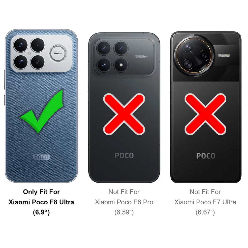 Xiaomi Poco F8 Ultra Klapphülle im Jeanslook mit Karten- und Geldfach