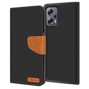Xiaomi POCO X4 GT Klapphülle im Jeanslook mit Karten- und Geldfach