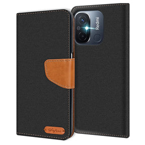 Xiaomi Redmi 12C Klapphülle im Jeanslook mit Karten- und Geldfach