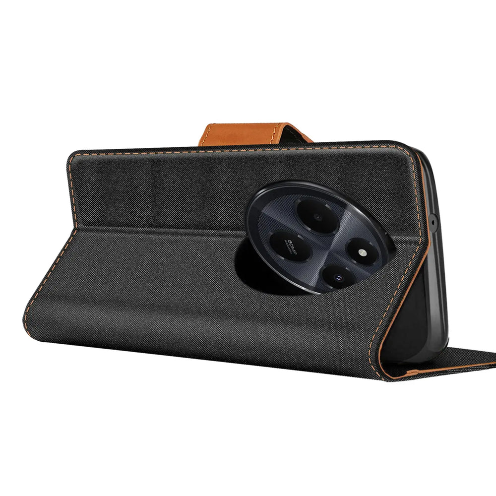 Xiaomi Redmi 14C Klapphülle im Jeanslook mit Karten- und Geldfach