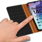 Xiaomi Redmi 14C Klapphülle im Jeanslook mit Karten- und Geldfach