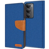 Xiaomi Redmi 15 4G/5G Klapphülle im Jeanslook mit Karten- und Geldfach