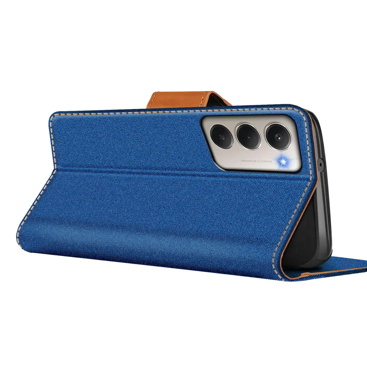 Xiaomi Redmi 15 4G/5G Klapphülle im Jeanslook mit Karten- und Geldfach