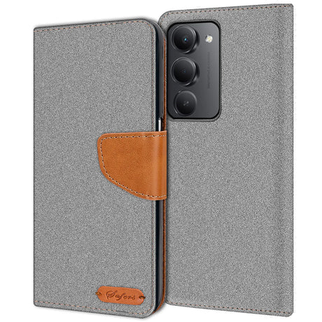 Xiaomi Redmi 15 4G/5G Klapphülle im Jeanslook mit Karten- und Geldfach