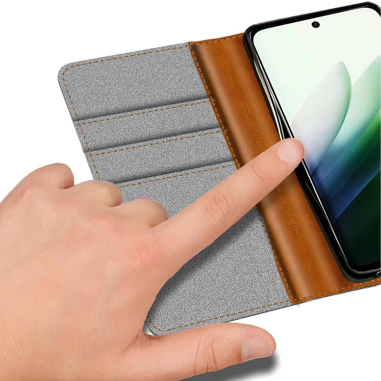 Xiaomi Redmi 15 4G/5G Klapphülle im Jeanslook mit Karten- und Geldfach