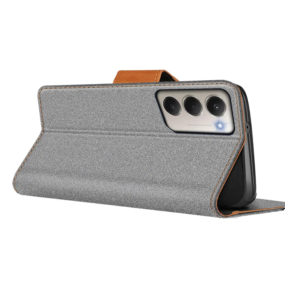 Xiaomi Redmi 15 4G/5G Klapphülle im Jeanslook mit Karten- und Geldfach