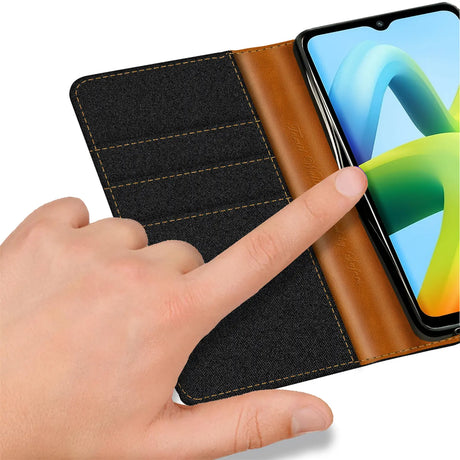 Xiaomi Redmi A1 Klapphülle im Jeanslook mit Karten- und Geldfach