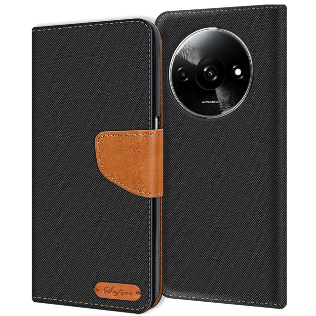 Xiaomi Redmi A3 Klapphülle im Jeanslook mit Karten- und Geldfach