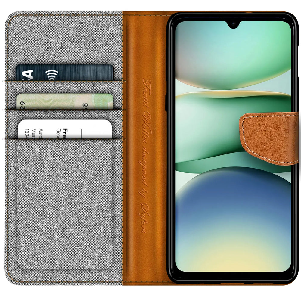 Xiaomi Redmi A5 Klapphülle im Jeanslook mit Karten- und Geldfach