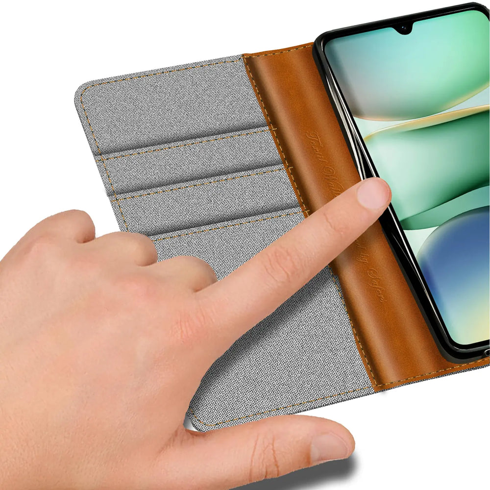 Xiaomi Redmi A5 Klapphülle im Jeanslook mit Karten- und Geldfach