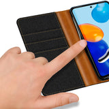 Xiaomi Redmi Note 11 / 11s Klapphülle im Jeanslook mit Karten- und Geldfach