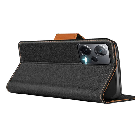 Xiaomi Redmi Note 12 Pro 5G Klapphülle im Jeanslook mit Karten- und Geldfach
