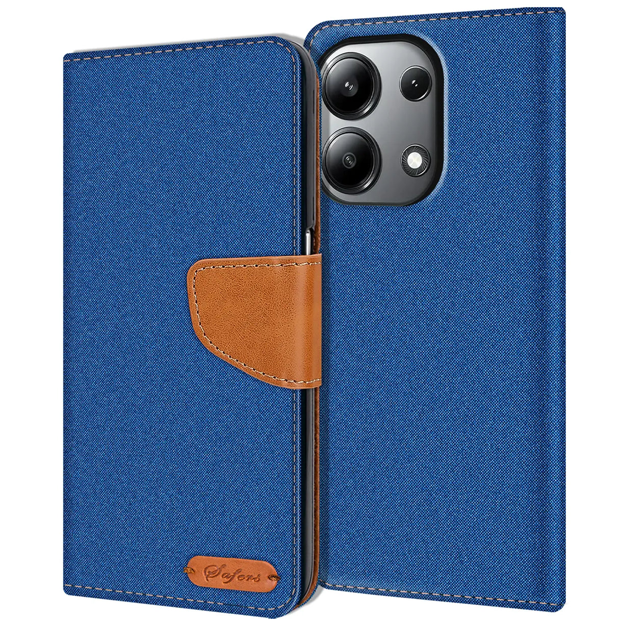 Xiaomi Redmi Note 13 4G Klapphülle im Jeanslook mit Karten- und Geldfach