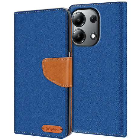 Xiaomi Redmi Note 13 4G Klapphülle im Jeanslook mit Karten- und Geldfach