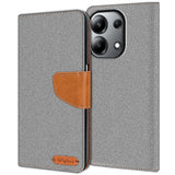 Xiaomi Redmi Note 13 4G Klapphülle im Jeanslook mit Karten- und Geldfach