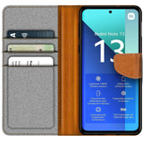 Xiaomi Redmi Note 13 4G Klapphülle im Jeanslook mit Karten- und Geldfach