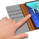 Xiaomi Redmi Note 13 4G Klapphülle im Jeanslook mit Karten- und Geldfach