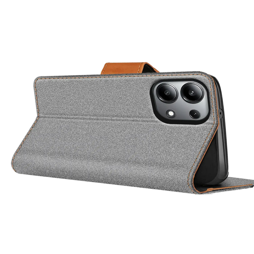 Xiaomi Redmi Note 13 4G Klapphülle im Jeanslook mit Karten- und Geldfach