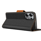 Xiaomi Redmi Note 13 4G Klapphülle im Jeanslook mit Karten- und Geldfach