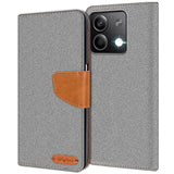 Xiaomi Redmi Note 13 5G Klapphülle im Jeanslook mit Karten- und Geldfach