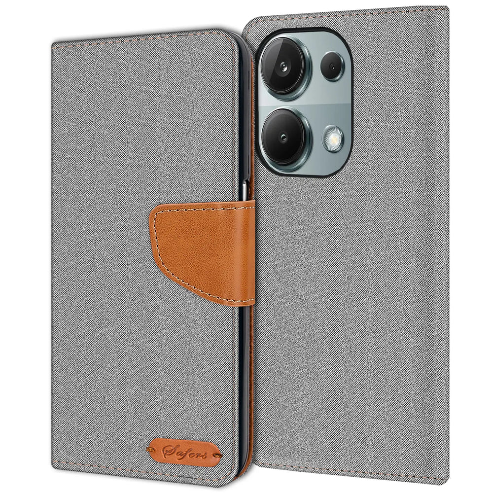 Xiaomi Redmi Note 13 Pro 4G Klapphülle im Jeanslook mit Karten- und Geldfach