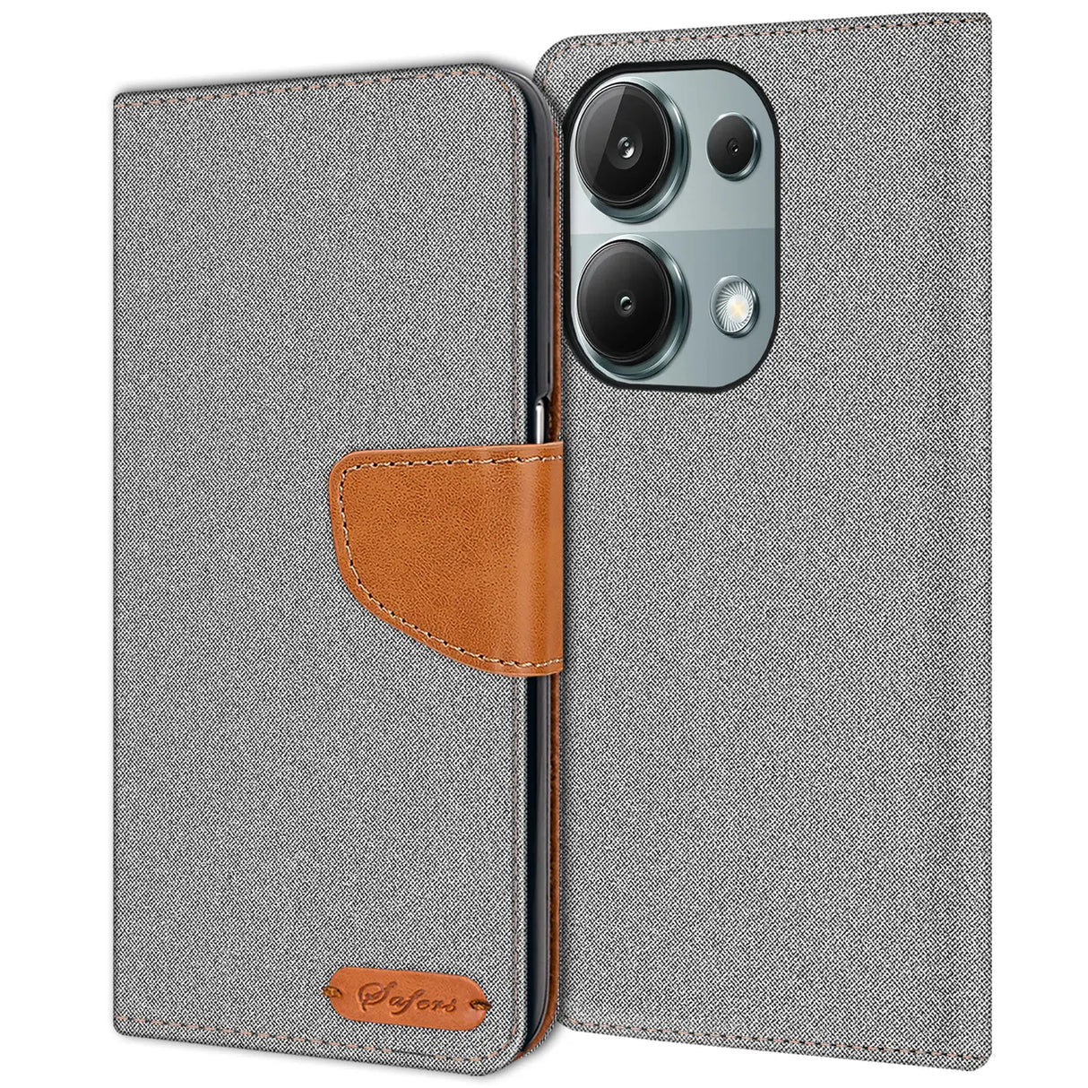 Xiaomi Redmi Note 13 Pro 4G Klapphülle im Jeanslook mit Karten- und Geldfach