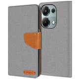 Xiaomi Redmi Note 13 Pro 4G Klapphülle im Jeanslook mit Karten- und Geldfach