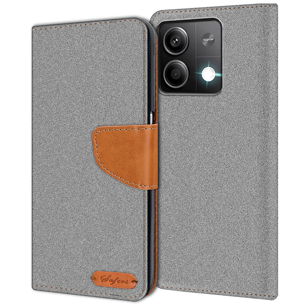 Xiaomi Redmi Note 13 Pro 5G Klapphülle im Jeanslook mit Karten- und Geldfach