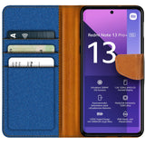 Xiaomi Redmi Note 13 Pro+ 5G Klapphülle im Jeanslook mit Karten- und Geldfach