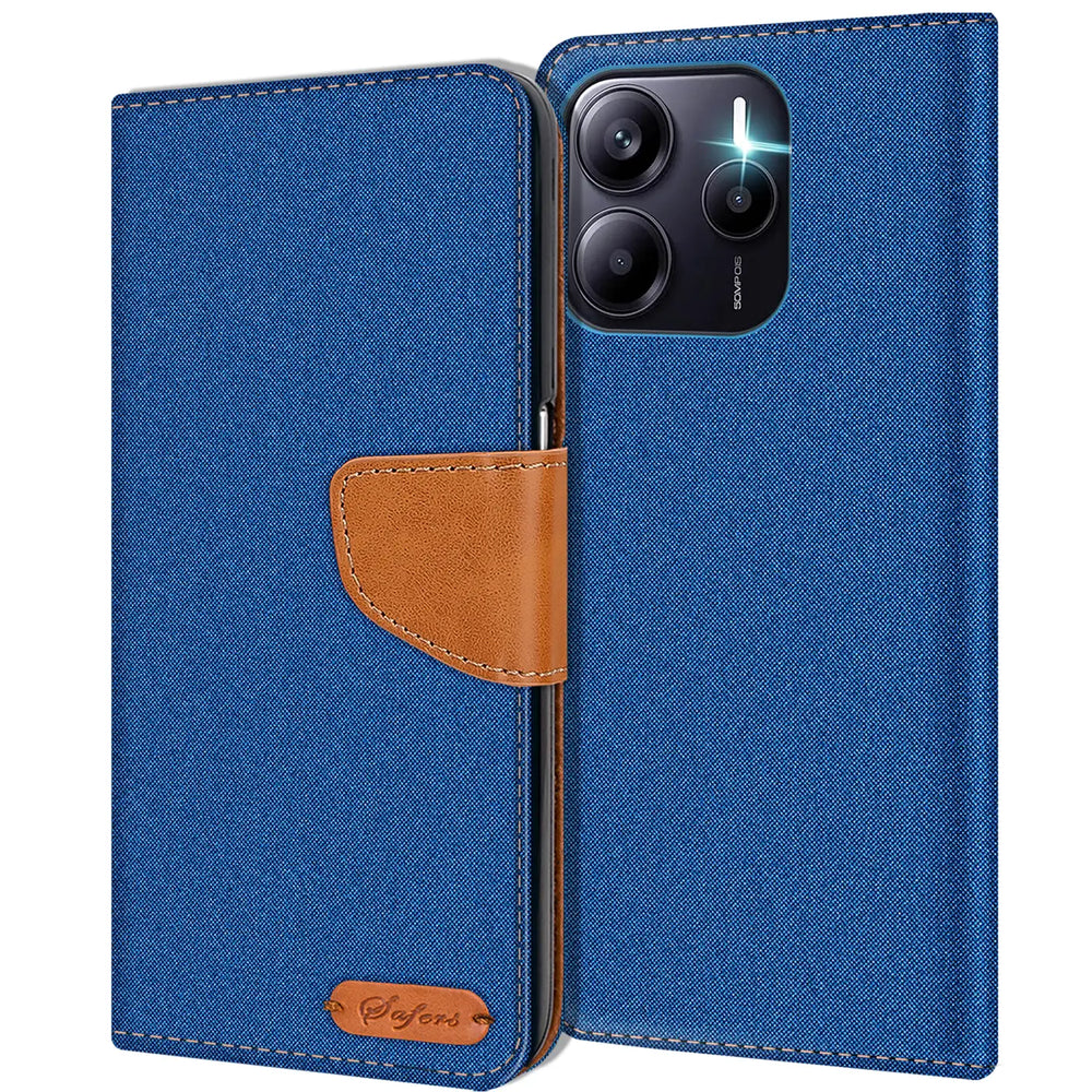 Xiaomi Redmi Note 14 5G Klapphülle im Jeanslook mit Karten- und Geldfach