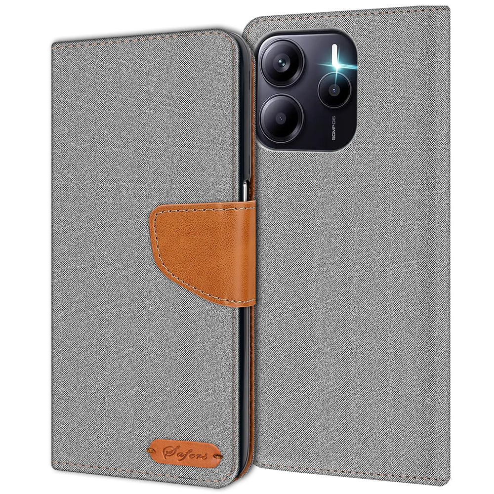 Xiaomi Redmi Note 14 5G Klapphülle im Jeanslook mit Karten- und Geldfach