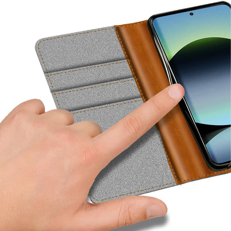 Xiaomi Redmi Note 14 5G Klapphülle im Jeanslook mit Karten- und Geldfach