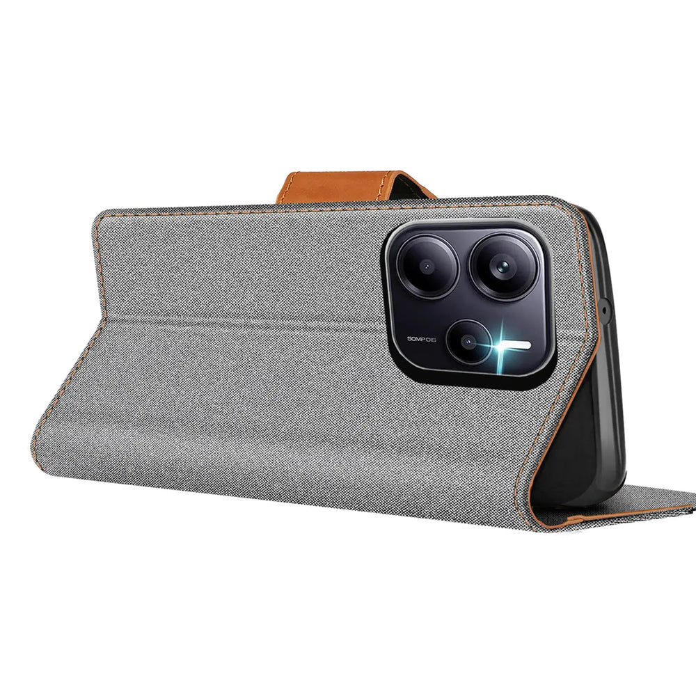 Xiaomi Redmi Note 14 5G Klapphülle im Jeanslook mit Karten- und Geldfach