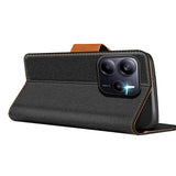 Xiaomi Redmi Note 14 5G Klapphülle im Jeanslook mit Karten- und Geldfach