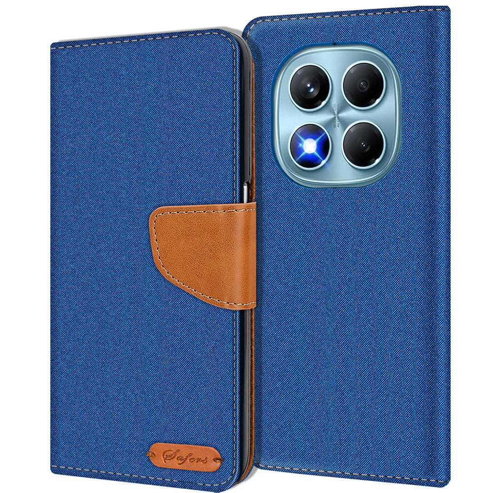 Xiaomi Redmi Note 14 Pro 4G Klapphülle im Jeanslook mit Karten- und Geldfach