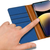 Xiaomi Redmi Note 14 Pro 4G Klapphülle im Jeanslook mit Karten- und Geldfach