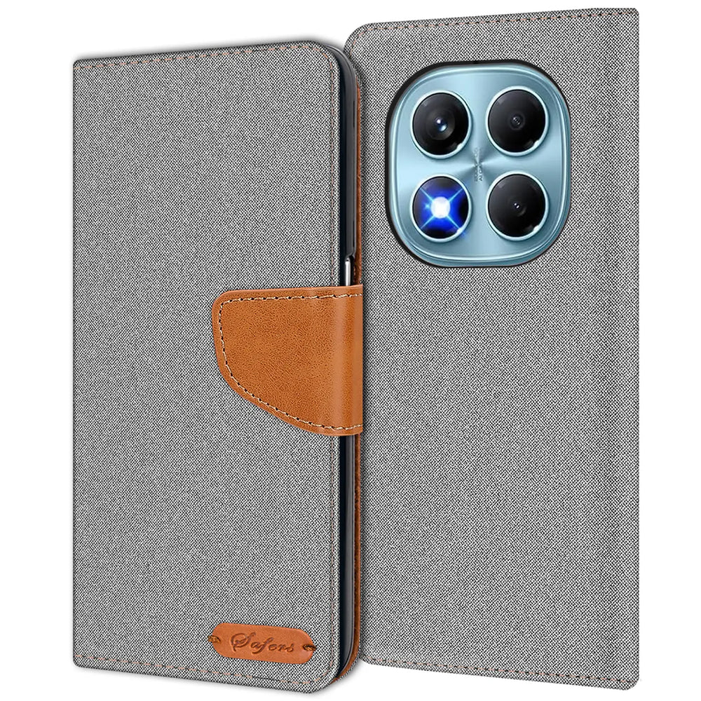 Xiaomi Redmi Note 14 Pro 4G Klapphülle im Jeanslook mit Karten- und Geldfach