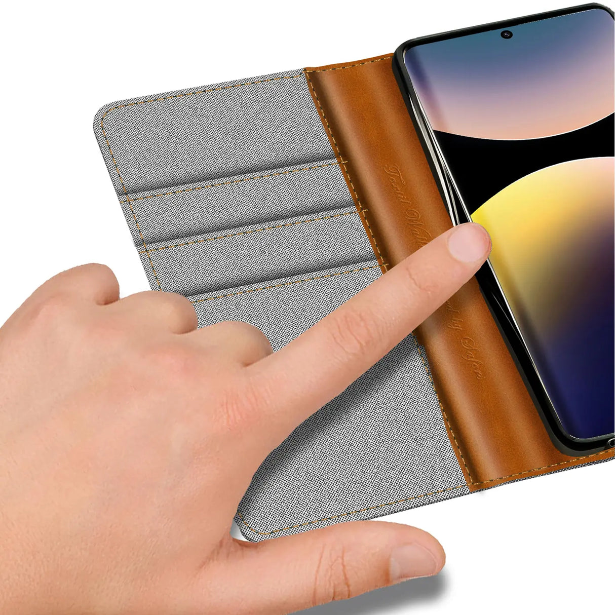 Xiaomi Redmi Note 14 Pro 4G Klapphülle im Jeanslook mit Karten- und Geldfach